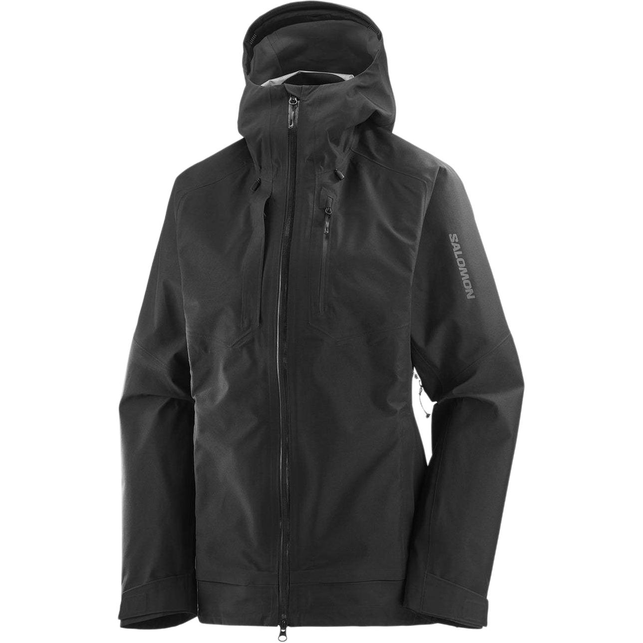 (Women) Salomon Black Solid Color Zip-Up Hooded Jacket LC2214200