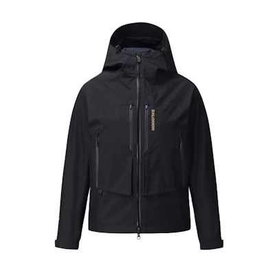 (Women) SALOMON Black Waterproof Hiking Jacket PEAK GTX Hooded C30069