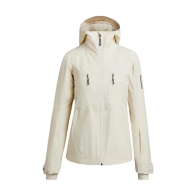 (Women) Salomon Brilliant Snow Waterproof Hooded Jacket Gardenia White C23339