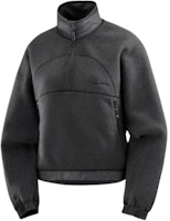 (Women) Salomon Chroma Half-Zip Sweatshirt Black High-Collar Casual Pullover LC2273900 (Women) Salomon Chroma Half-Zip Sweatshirt Black High-Collar Casual Pullover LC2273900