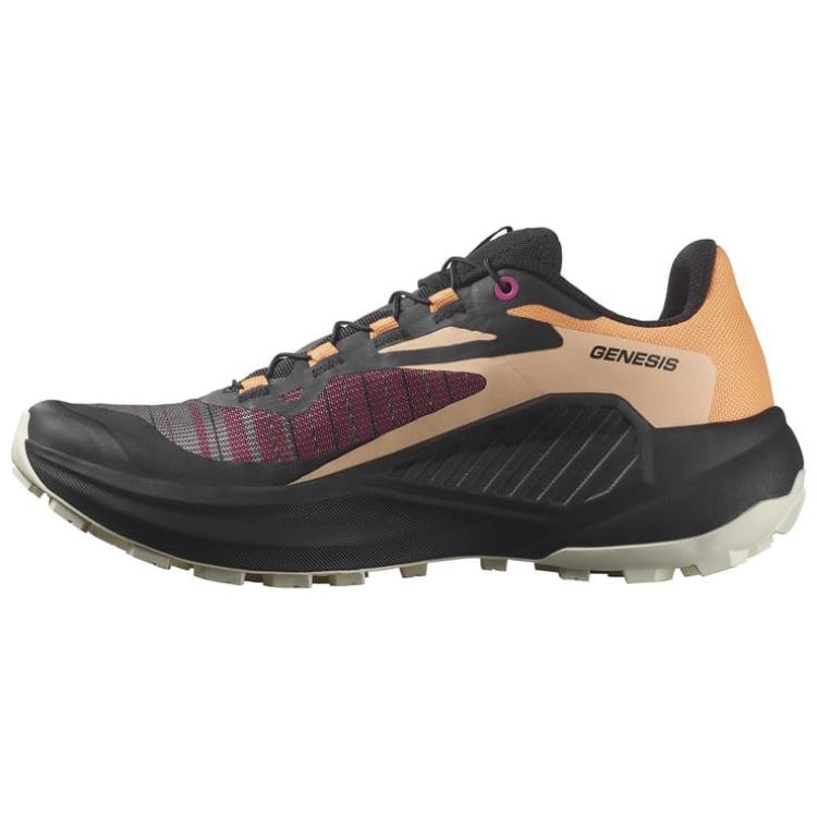 (Women) Salomon Genesis Trail Running Shoes Orange Red - Non-Slip & Durable. L47444400