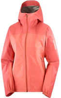 (Women) Salomon Mineral Red Waterproof Outline Hooded Jacket LC2111000 (Women) Salomon Mineral Red Waterproof Outline Hooded Jacket LC2111000
