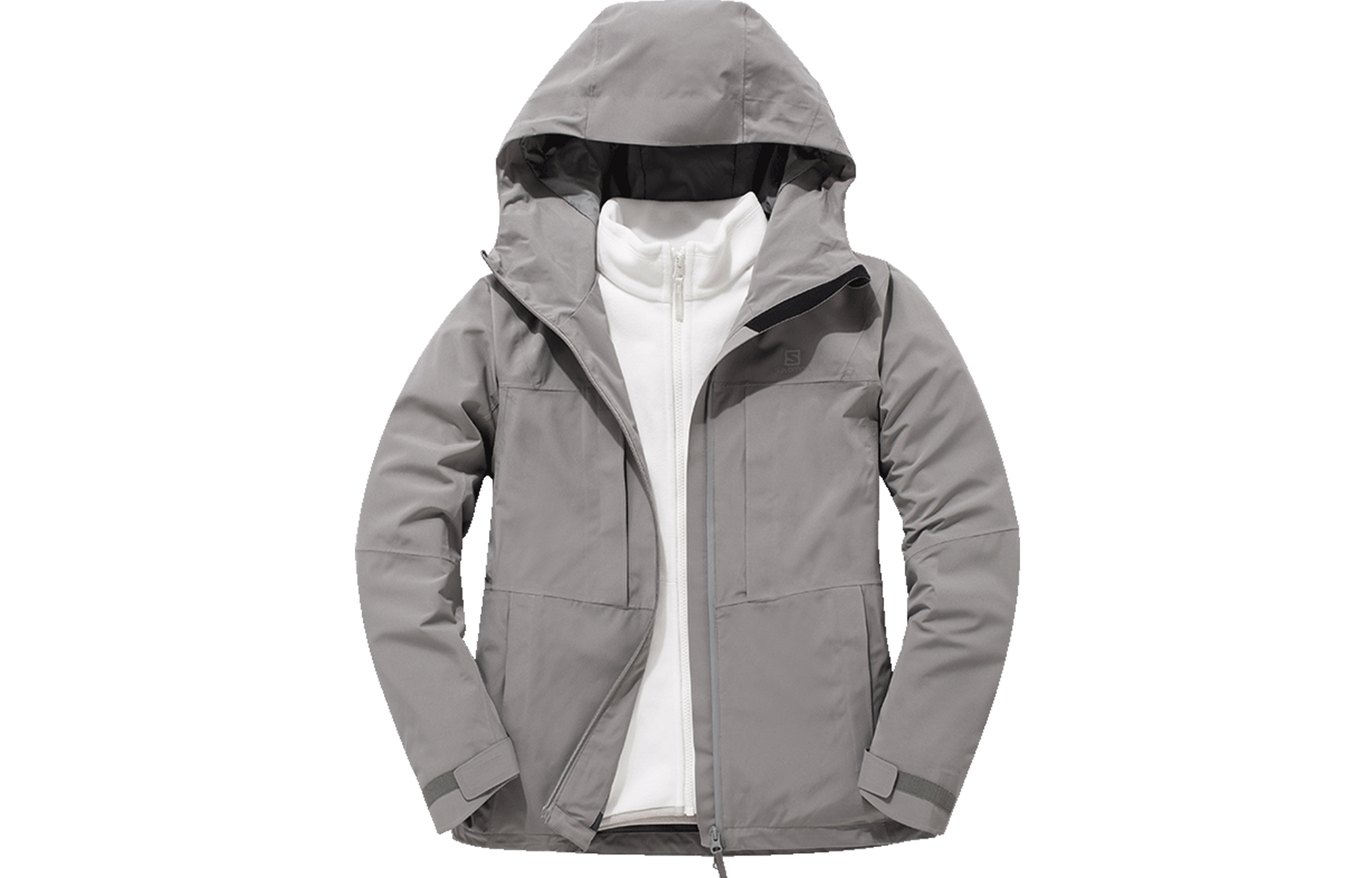 (Women) Salomon Odsw 3in1 Outdoor Jacket Forest Gray Winter Sportswear C17669