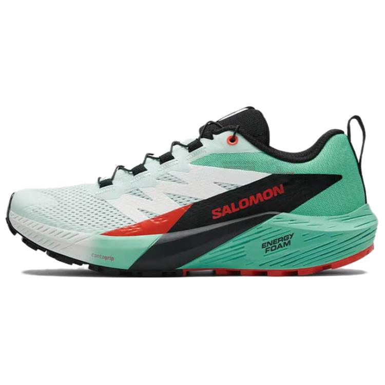 (Women) Salomon Sense Ride 5 Trail Running Shoes - Comfort, Gulf Green. 476983