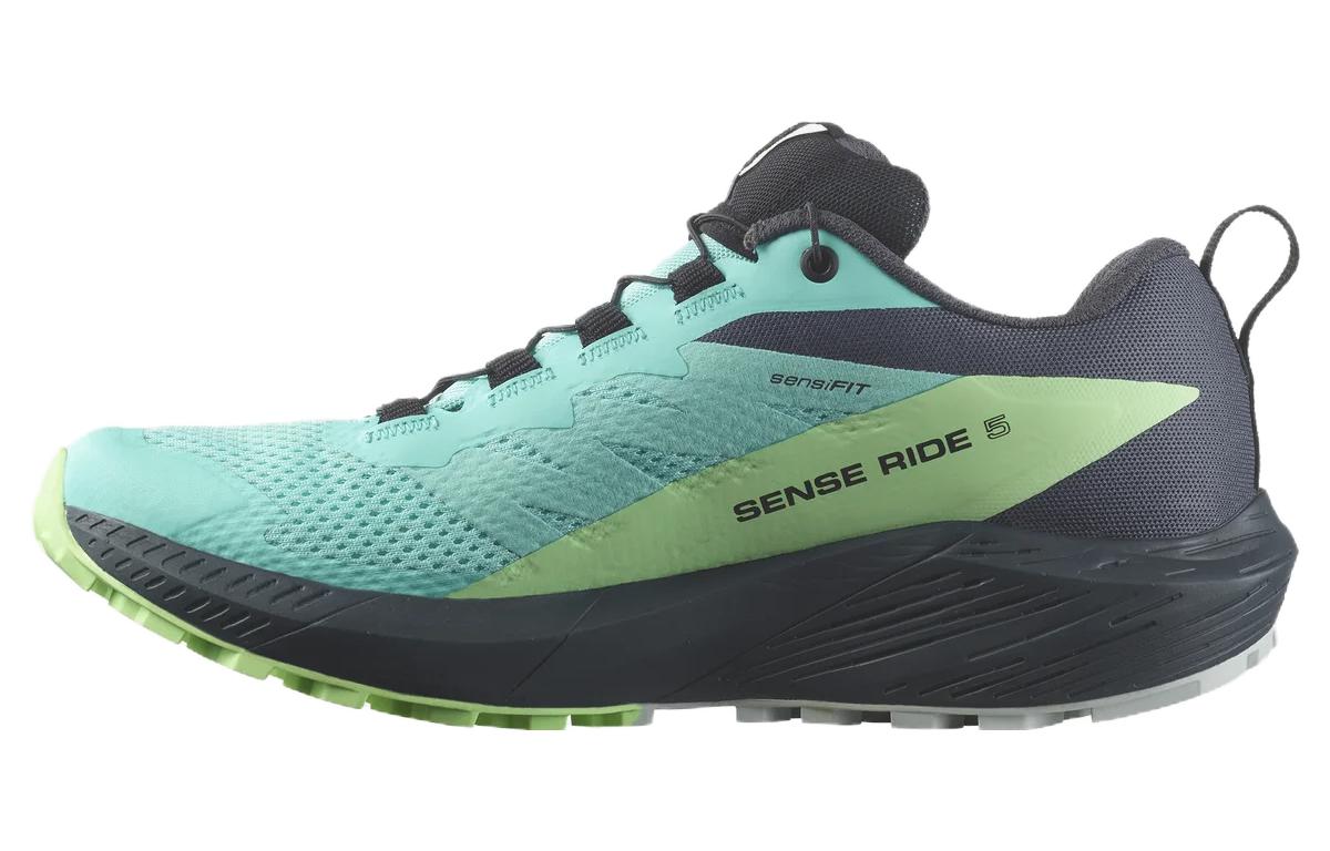 (Women) Salomon Sense Ride 5 Trail Running Shoes Blue - Comfortable & Non-Slip. L47216000