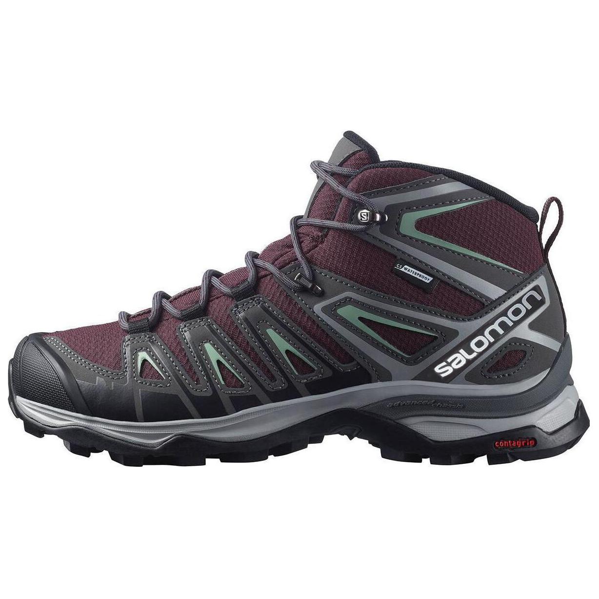 (Women) Salomon X Ultra Pioneer Hiking Shoes Wine Red - Comfortable & Anti-Slip. 471706