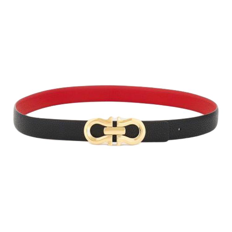 (Women) Salvatore Ferragamo  Double-Sided Leather Belt Black 2.5CM 230329775596