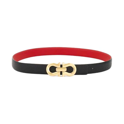 (Women) Salvatore Ferragamo Double-Sided Leather Belt Black 2.5CM 230329775596