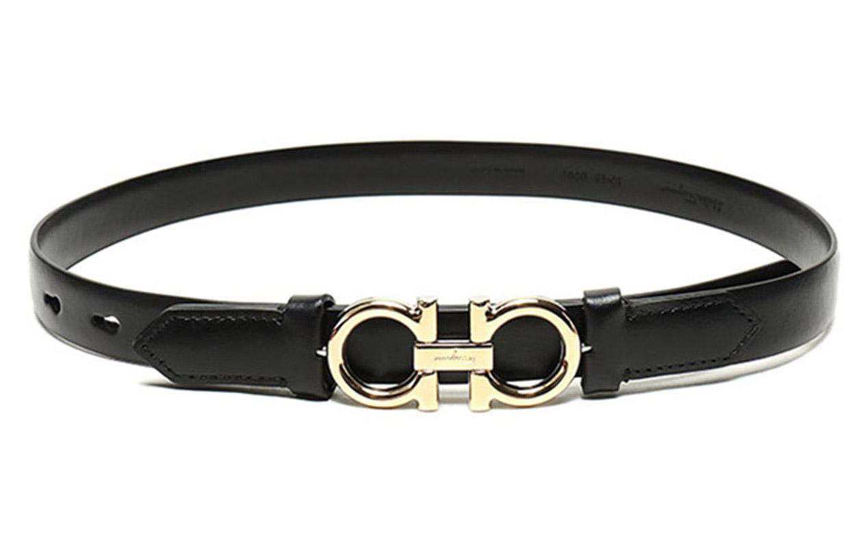 (Women) Salvatore Ferragamo Black Leather Buckle Belt 2cm 23B707-0715735 圖 2