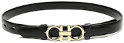 Order (W) Salvatore Ferragamo 黑色皮革扣環腰帶 2cm 23B707-0715735