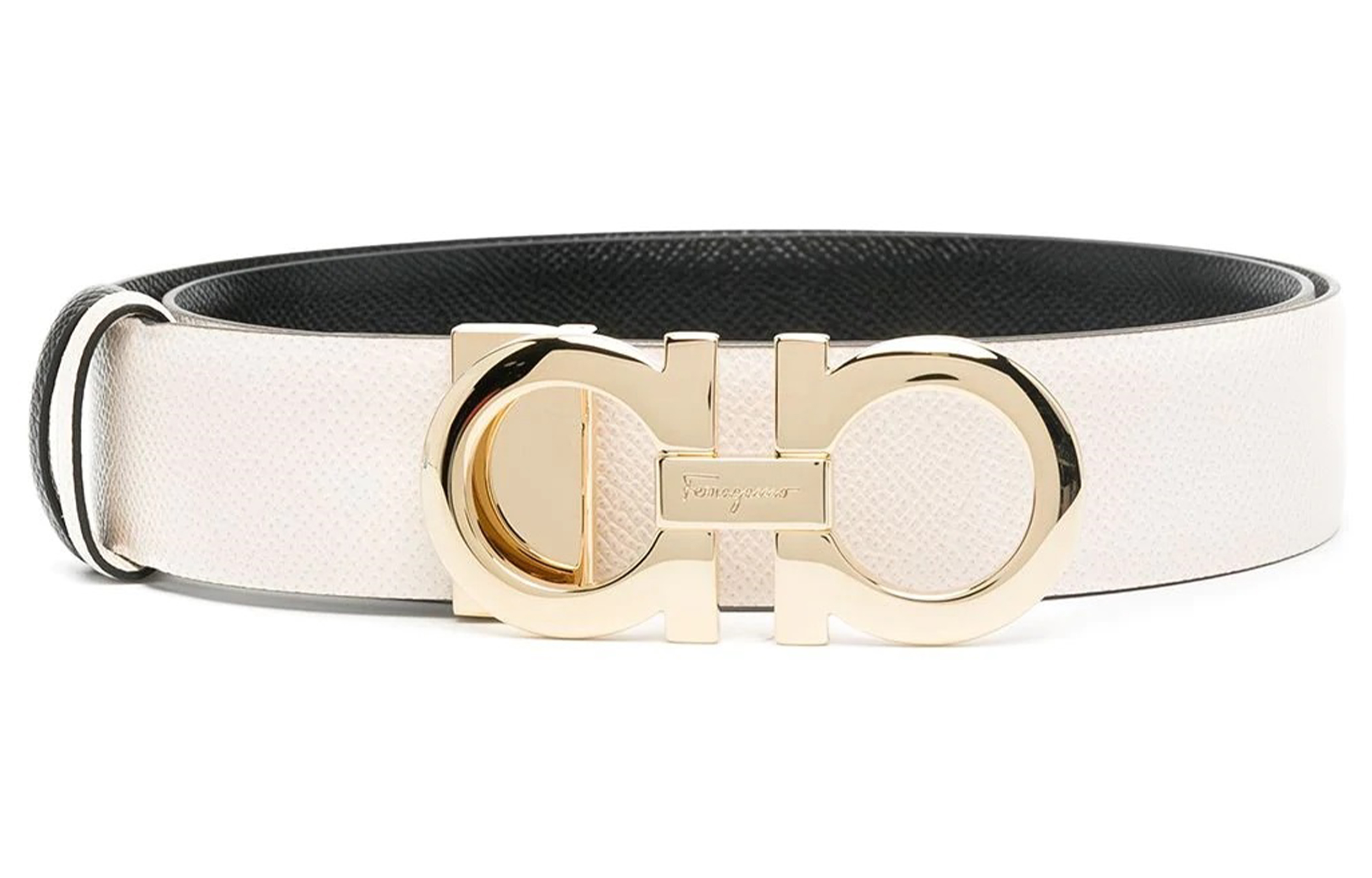 (Women) Salvatore Ferragamo Gancini Reversible Belt Off-White 741530