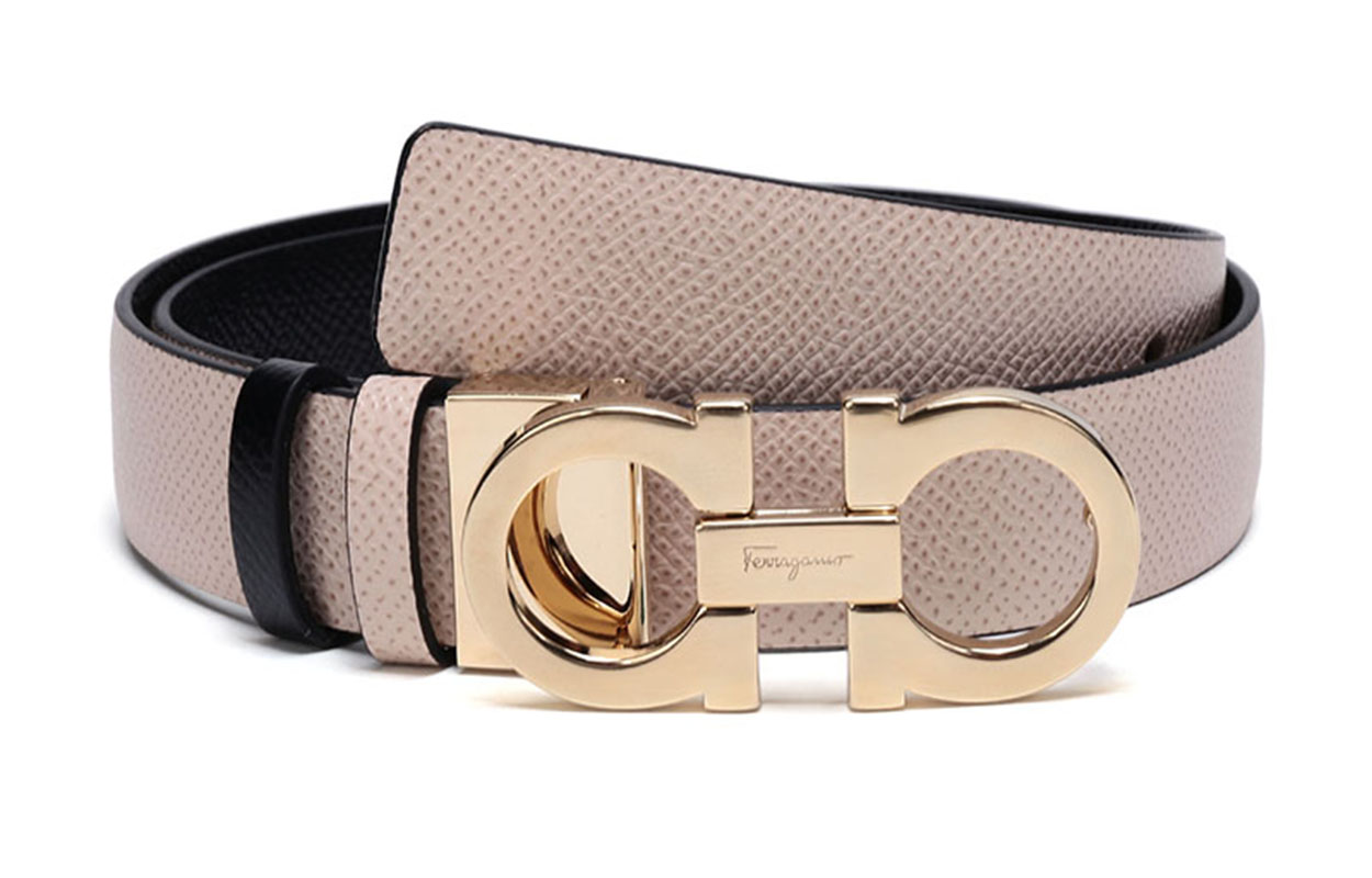 (Women) Salvatore Ferragamo Reversible Leather Belt Ivory/Black 2.5cm 23A565-0674559