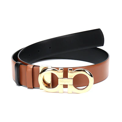 (Women) Salvatore Ferragamo Reversible Leather Belt Brown/Black 3.5cm 23A564-0674471