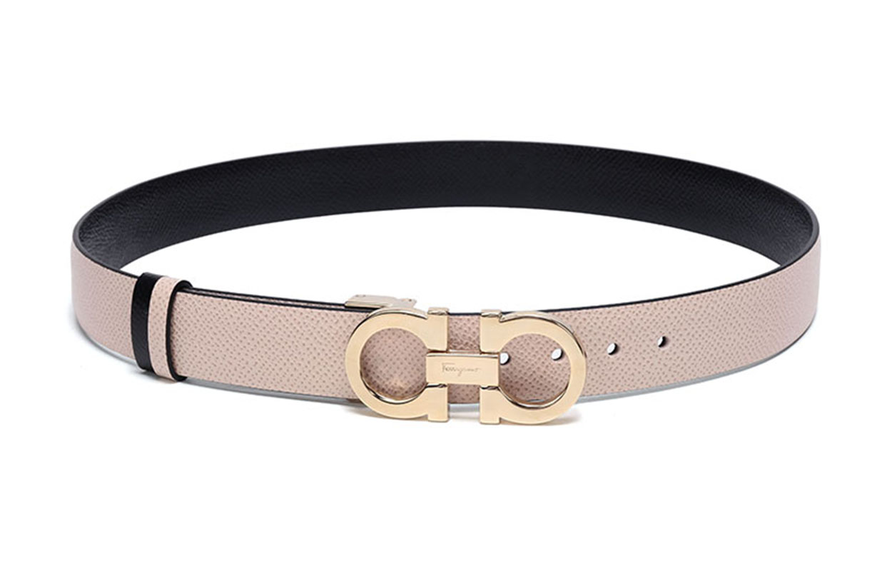 Shop (W) 萨尔瓦托·菲拉格慕可双面牛皮腰带象牙色/黑色 2.5厘米 23A565-0674559