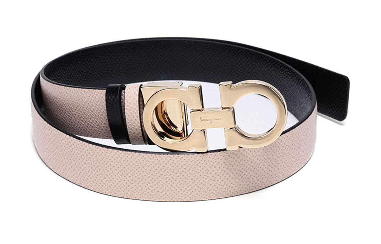 Purchase (W) 萨尔瓦托·菲拉格慕可双面牛皮腰带象牙色/黑色 2.5厘米 23A565-0674559