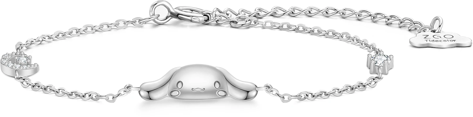 (W) Pulsera Sanrio Cinnamoroll Plata Estrella Luna con Zirconia Cúbica - Regalo. 6057-Cinnamon Dog Star Moon Bracelet Buy (W) Pulsera Sanrio Cinnamoroll Plata Estrella Luna con Zirconia Cúbica - Regalo. 6057-Cinnamon Dog Star Moon Bracelet