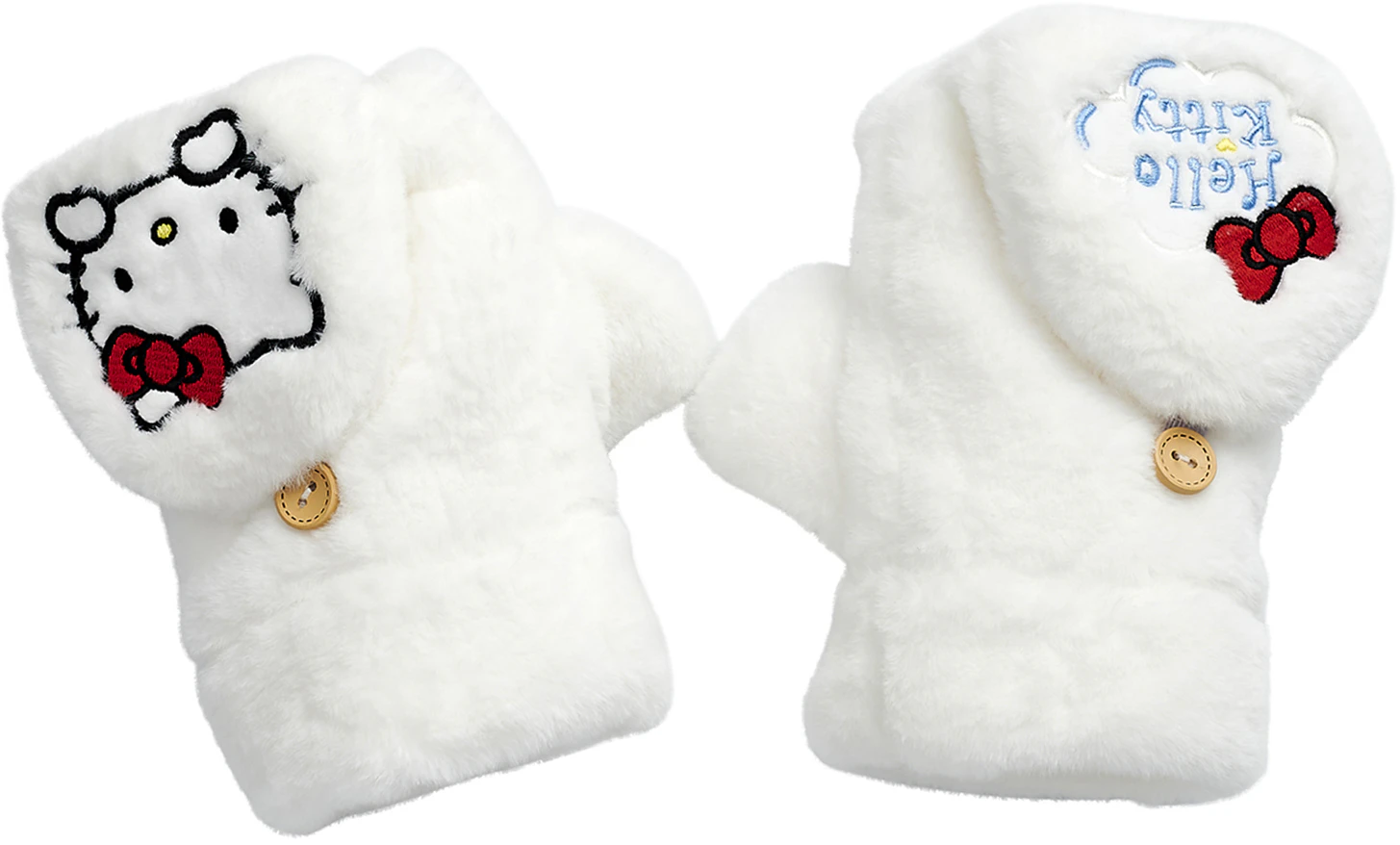 women-sanrio-hello-kitty-flip-plush-white-gloves-cute-cozy-winter-essential-st-5002