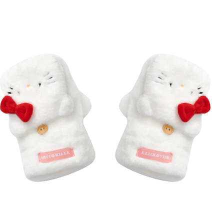 (Women) Sanrio Hello Kitty White Bow Plush Flip Gloves for Women - Cute & Warm Outdoors. ST5009 Buy (Women) Sanrio Hello Kitty White Bow Plush Flip Gloves for Women - Cute & Warm Outdoors. ST5009