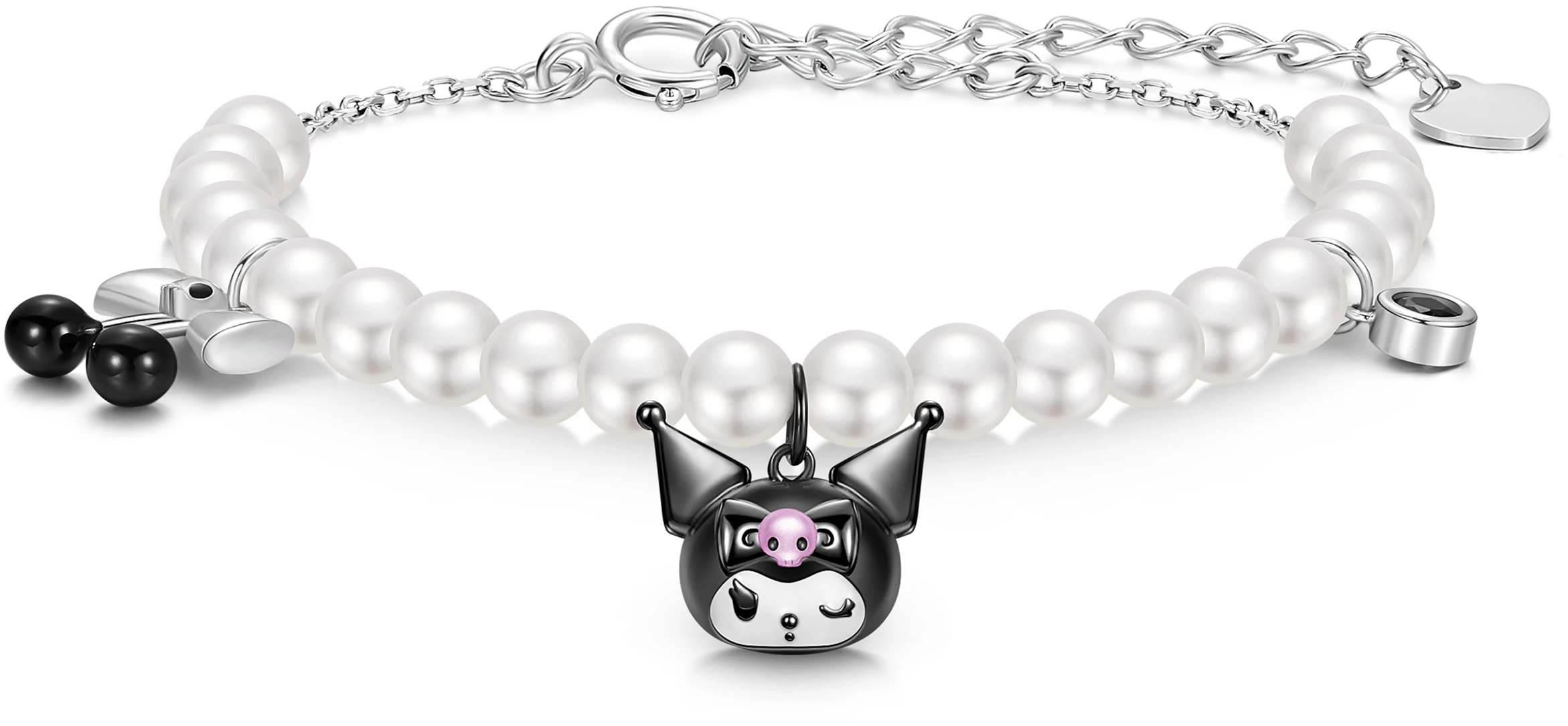women-sanrio-kuromi-cherry-bow-925-silver-bracelet-sweet-chic-unique-design-for-women-6088-kuromi-bracelet