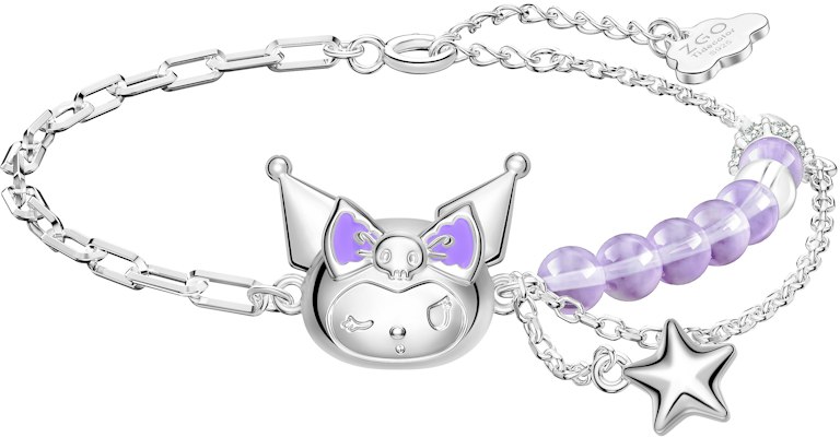 (Women) Sanrio Kuromi Purple Crystal Bead Silver Bracelet - Stylish & Elegant Gift for Women 6118-Kuromi Bracelet Buy (Women) Sanrio Kuromi Purple Crystal Bead Silver Bracelet - Stylish & Elegant Gift for Women 6118-Kuromi Bracelet