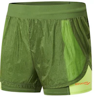 (Women) Saucony 2-in-1 Lined Running Shorts Dark Green SC1249002B-GE56 (Women) Saucony 2-in-1 Lined Running Shorts Dark Green SC1249002B-GE56