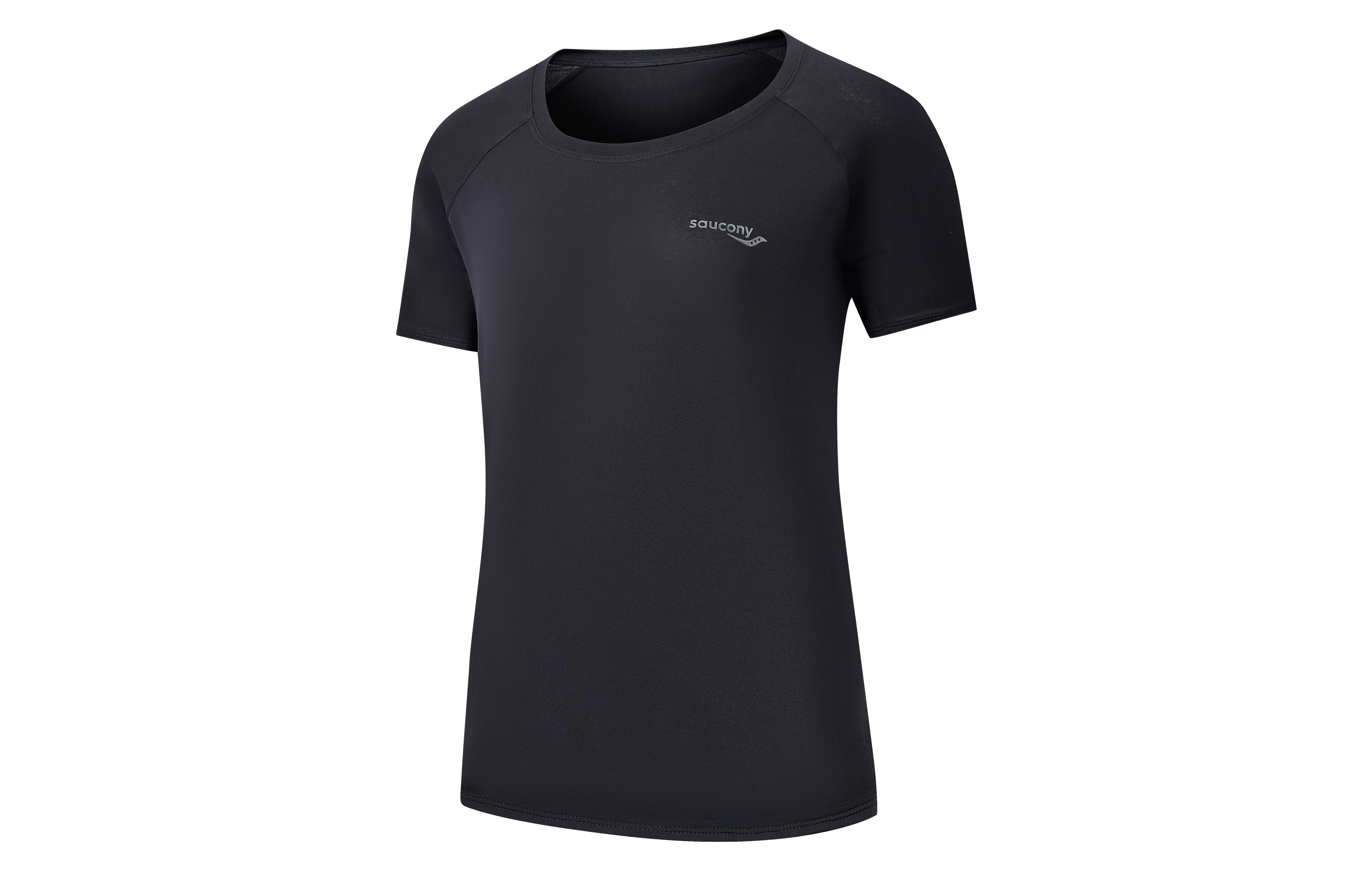 (Women) Saucony  Black Soft Knit Short Sleeve T-Shirt Casualwear. SC1249063B-BK01