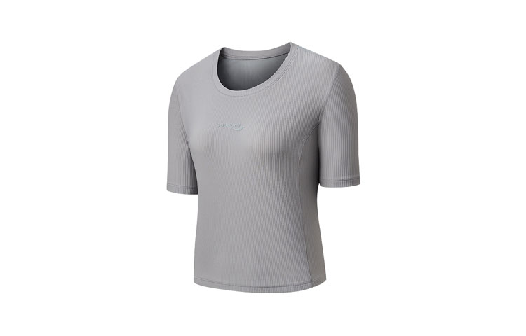 (Women) Saucony  Crewneck Logo Print T-Shirt Light Gray SC1239078-2