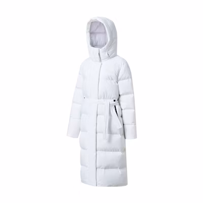 (Women) Saucony Long Loose Fit Windproof Down Jacket - White SC1230106A-WT02