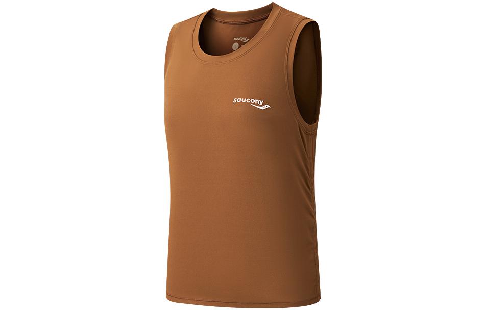 (Women) Saucony  Sleeveless Breathable Casual Tee Coffee Brown. SC1239099-4