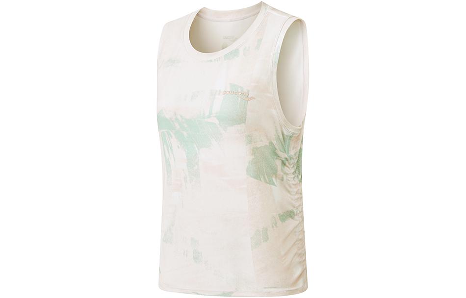 (Women) Saucony  Tie-Dye Sleeveless T-Shirt Pink/Green - Breathable & Casual. SC1239099-2
