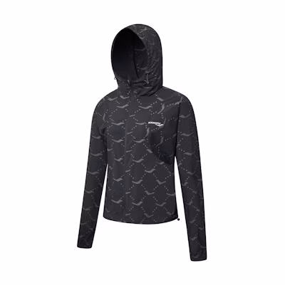 (Women) Saucony All-over Print Breathable Running Jacket Black SC1230076A-PR05