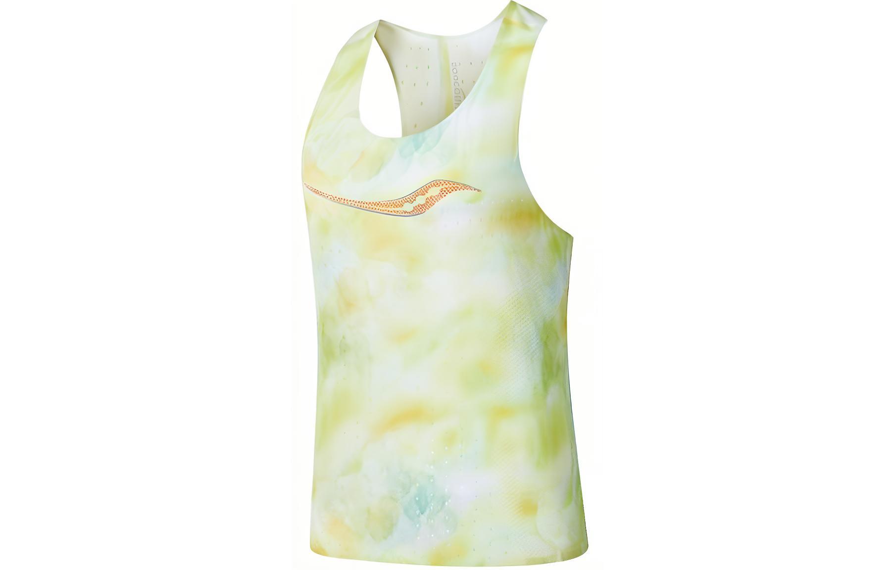(Women) Saucony Breathable Sleeveless Tank Top - Yellow Green Tie-Dye. SC1249056A-PR61