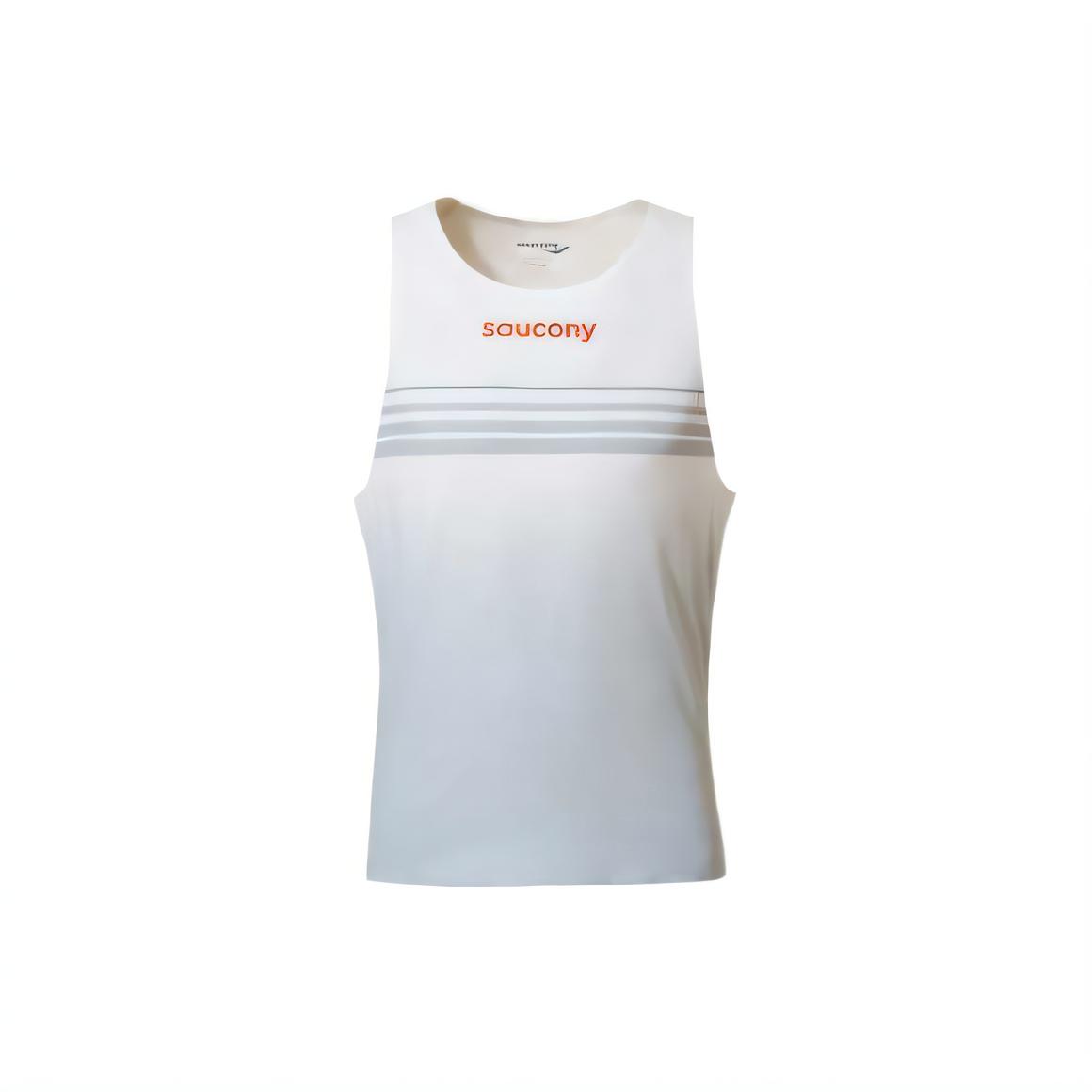 (Women) Saucony Cloud White Stripe Logo Sleeveless Running Tank Top. SAW800493-CD