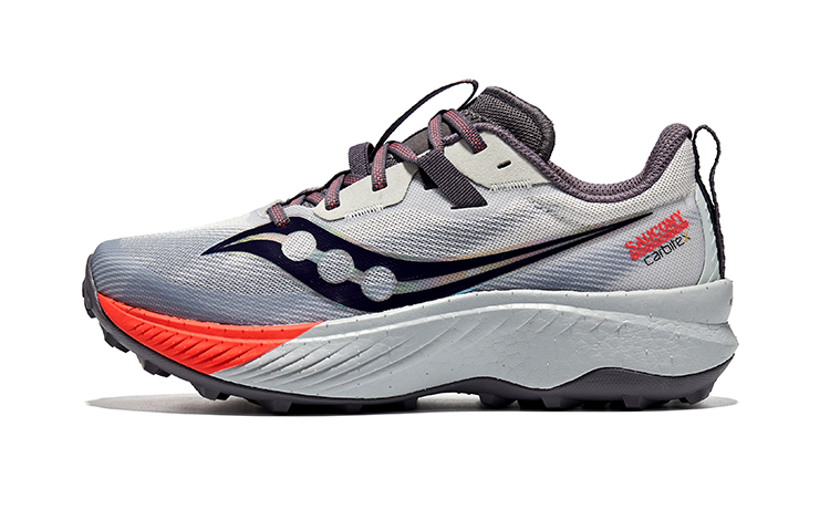 (Women) Saucony Endorphin Edge Trail Running Shoes - Gray/Red S10773-125