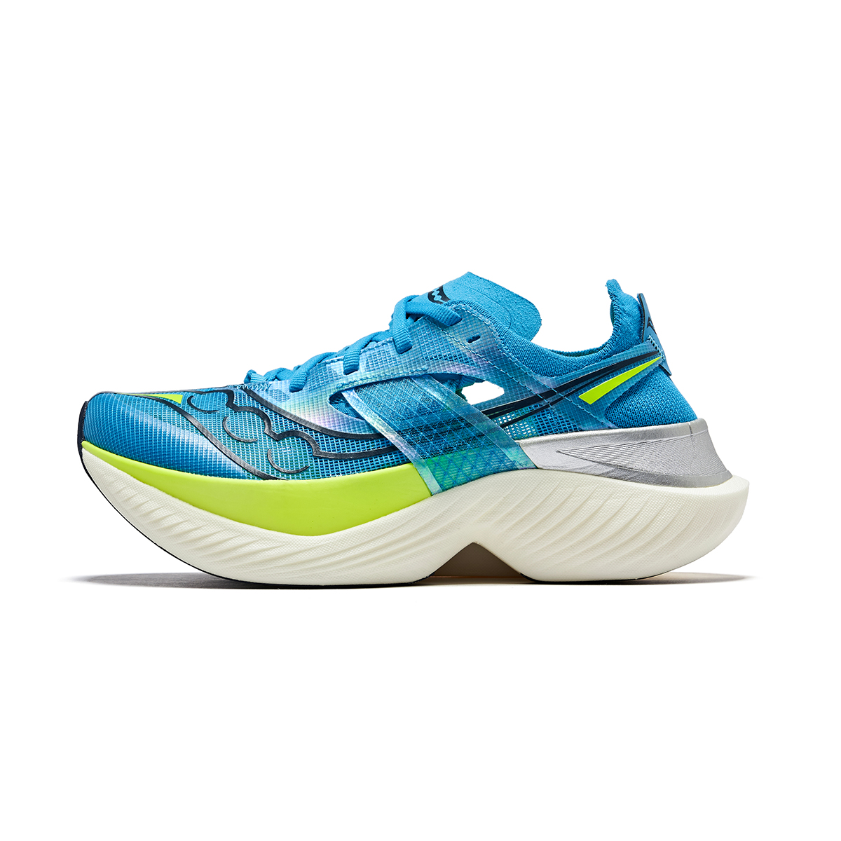 (Women) Saucony Endorphin Elite Carbon Marathon Running Shoes Low-Top Blue/Green S10768-221