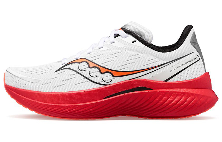 (Women) Saucony Endorphin Speed 3 Running Shoes White/Red Nylon Lightweight Trainer S10756-85(M Width)