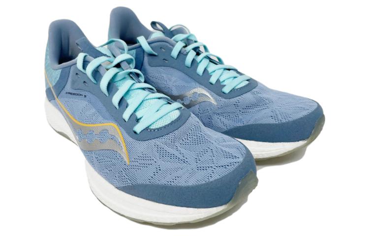 Lookbook 索康尼 Freedom 自由5 運動 防滑吸汗 低筒 跑步鞋 女款 淺藍色