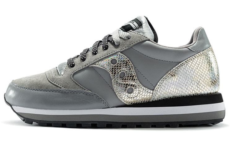 (Women) Saucony Jazz Triple Grey Low-Top Running Shoes - Retro, Breathable, Cushion. S60550-3(M Wide Size)