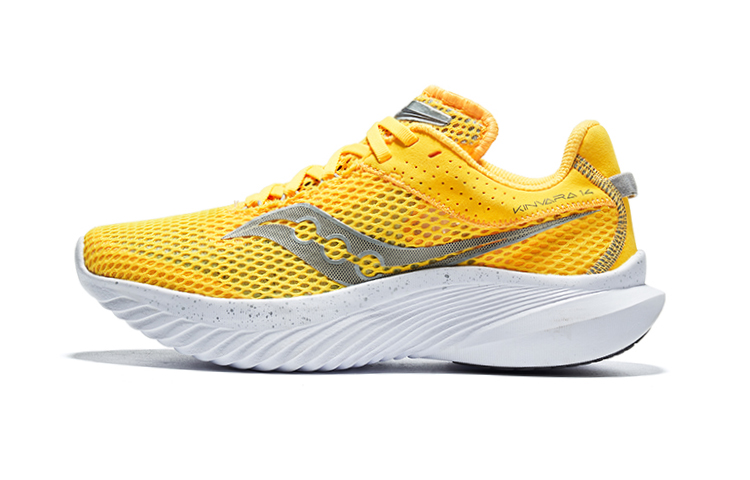 (Women) Saucony Kinvara 14 Yellow/Silver Lightweight Running Shoes Comfort. S10823-123