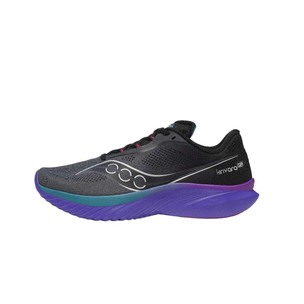 (Women) Saucony Kinvara 15 Galaxy Black Low-Top Running Shoes Casual Comfort. S10967-168