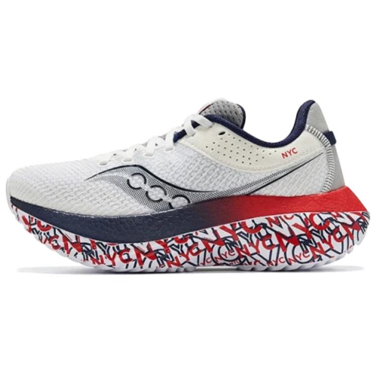 (Women) Saucony Kinvara Pro Carbon Plate Running Shoes Women - White/Red/Blue S10847-211