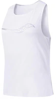 (Women) Saucony Logo Knit Breathable Comfortable Tank Top Pearl White SC1249016A-WT02 (Women) Saucony Logo Knit Breathable Comfortable Tank Top Pearl White SC1249016A-WT02