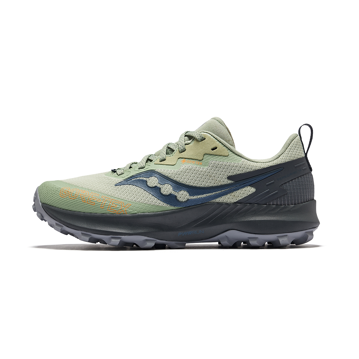 (Women) Saucony PEREGRINE 14 GTX Trail Running Shoes Green Gray Comfortable Soft S10918-253