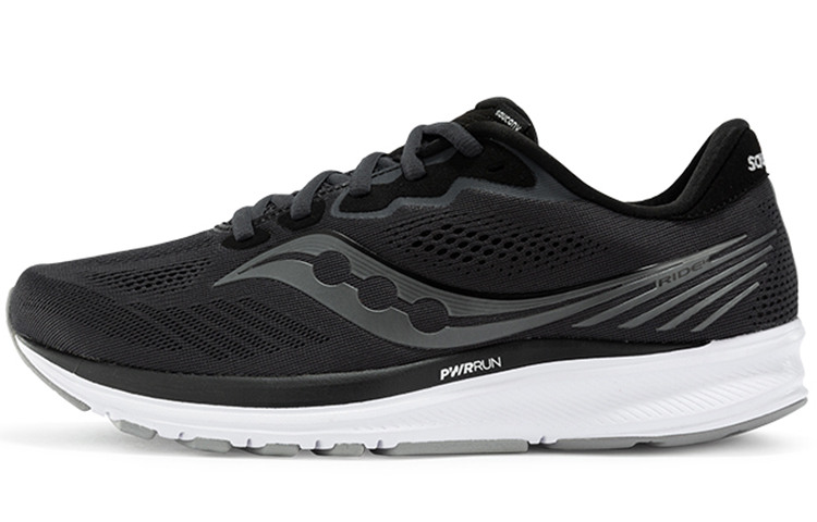 (Women) Saucony Ride 14 Running Shoes Black/White - Lightweight & Breathable S10650-45(M Wide)
