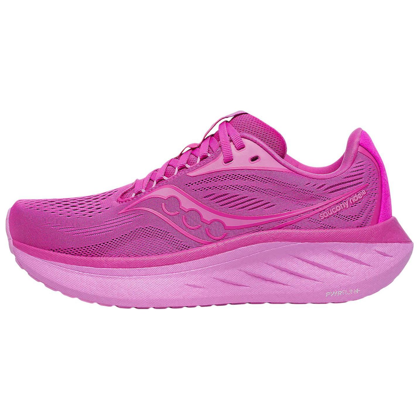 (Women) Saucony Ride 18 Purple Running Shoes - Cushioned, Non-Slip, Durable. S11000-162