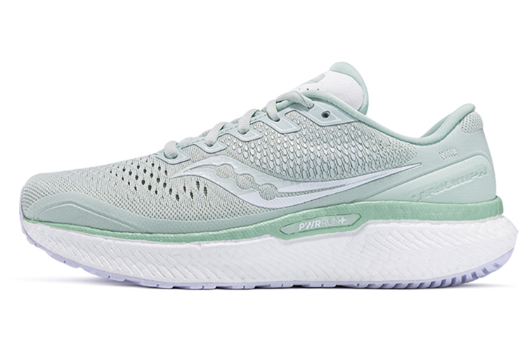 (Women) Saucony Triumph 18 Running Shoes Light Green/White Comfortable & Breathable. S10595-101 (M Width)