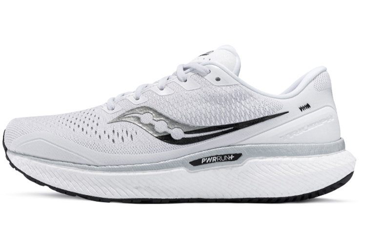 (Women) Saucony Triumph 18 Running Shoes White/Black - Cushioning & Breathable. S10595-100 (M Width)