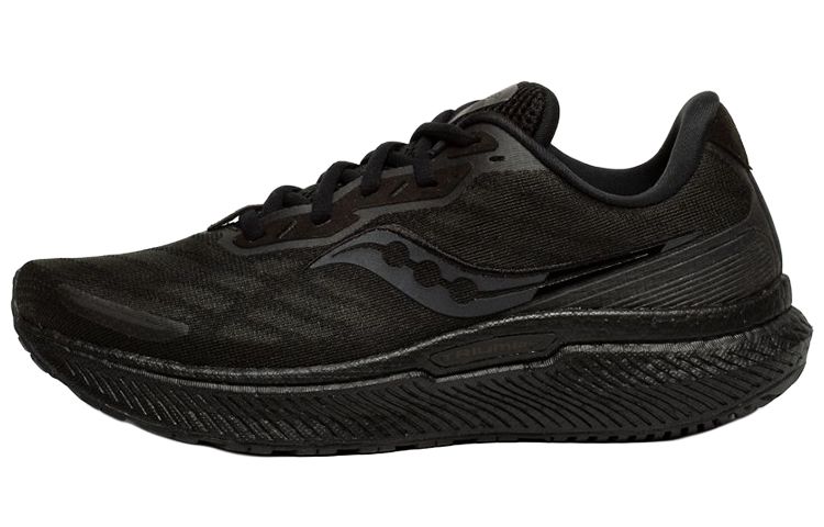 (Women) Saucony Triumph 19 Black Marathon Running Shoes Lightweight & Cushioned S10678-14(M Wide)