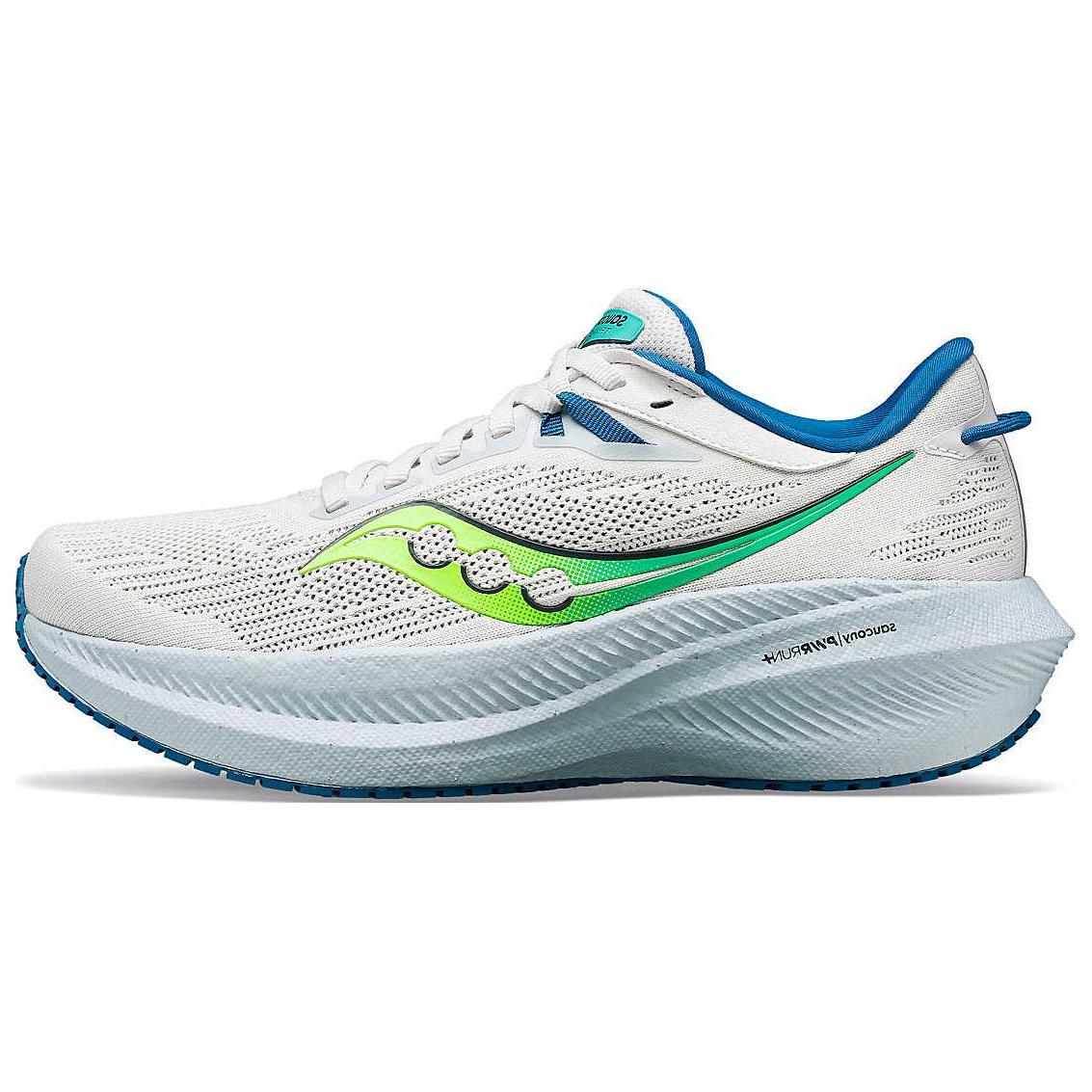(Women) Saucony Triumph 21 Running Shoes Silver Green - Comfortable & Minimalist. S10881-117