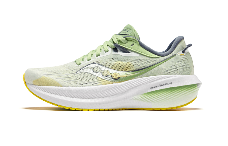 (Women) Saucony Triumph 21 White Green Comfortable Cushioned Breathable Running Shoes S10881-138
